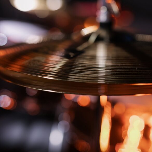 a close up shot of cymbals